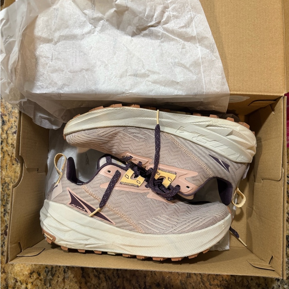Altra Trail Shoes in Light Pink and Dark Purple